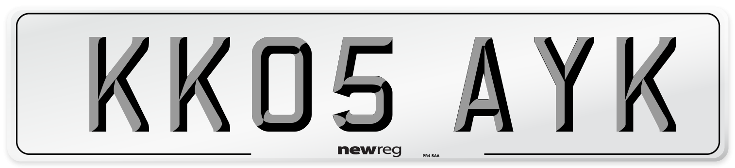 KK05 AYK Number Plate from New Reg